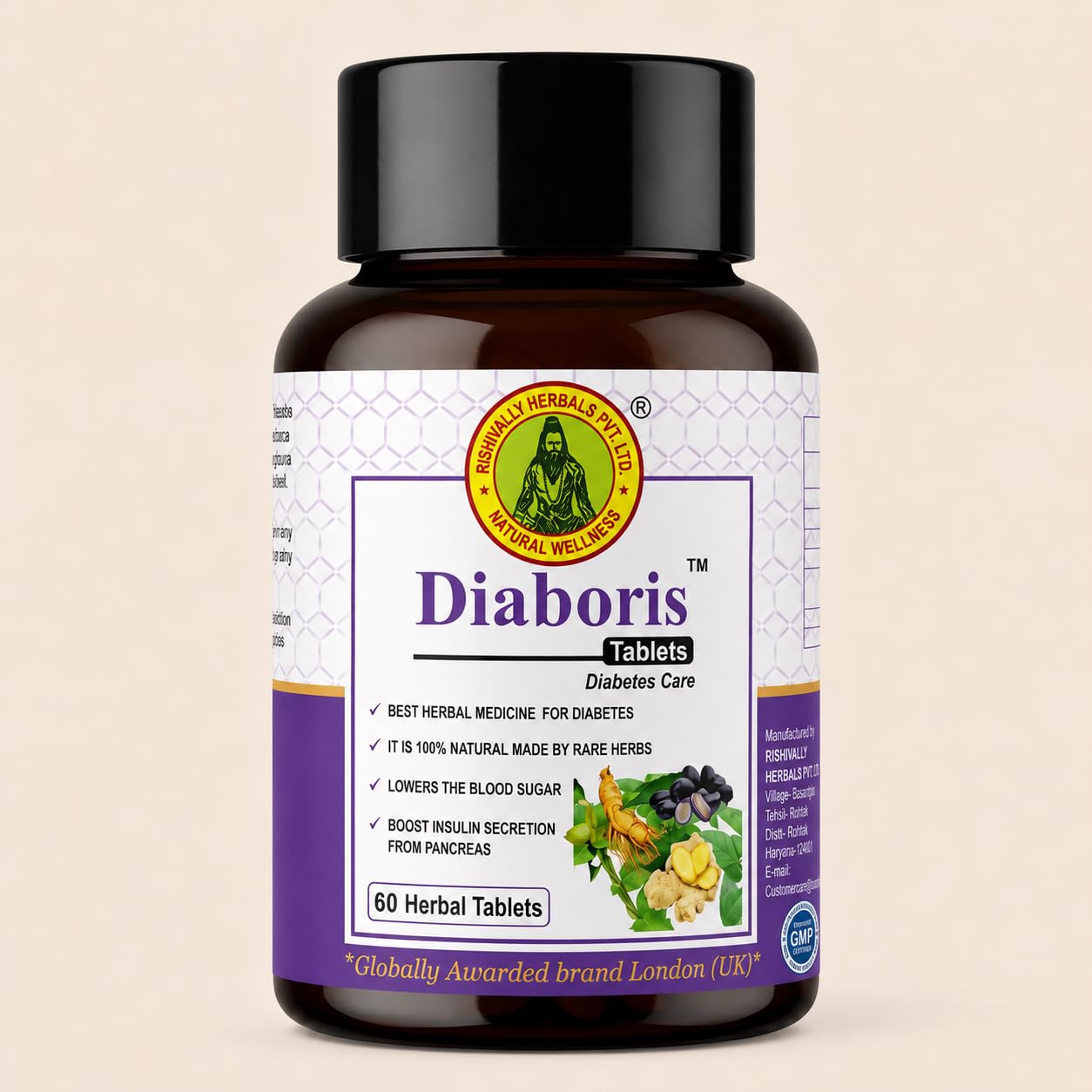 RISHIVALLY HERBALS DIABORIS Tablet | Diabetes Care Herbal Supplement for Blood Sugar Support