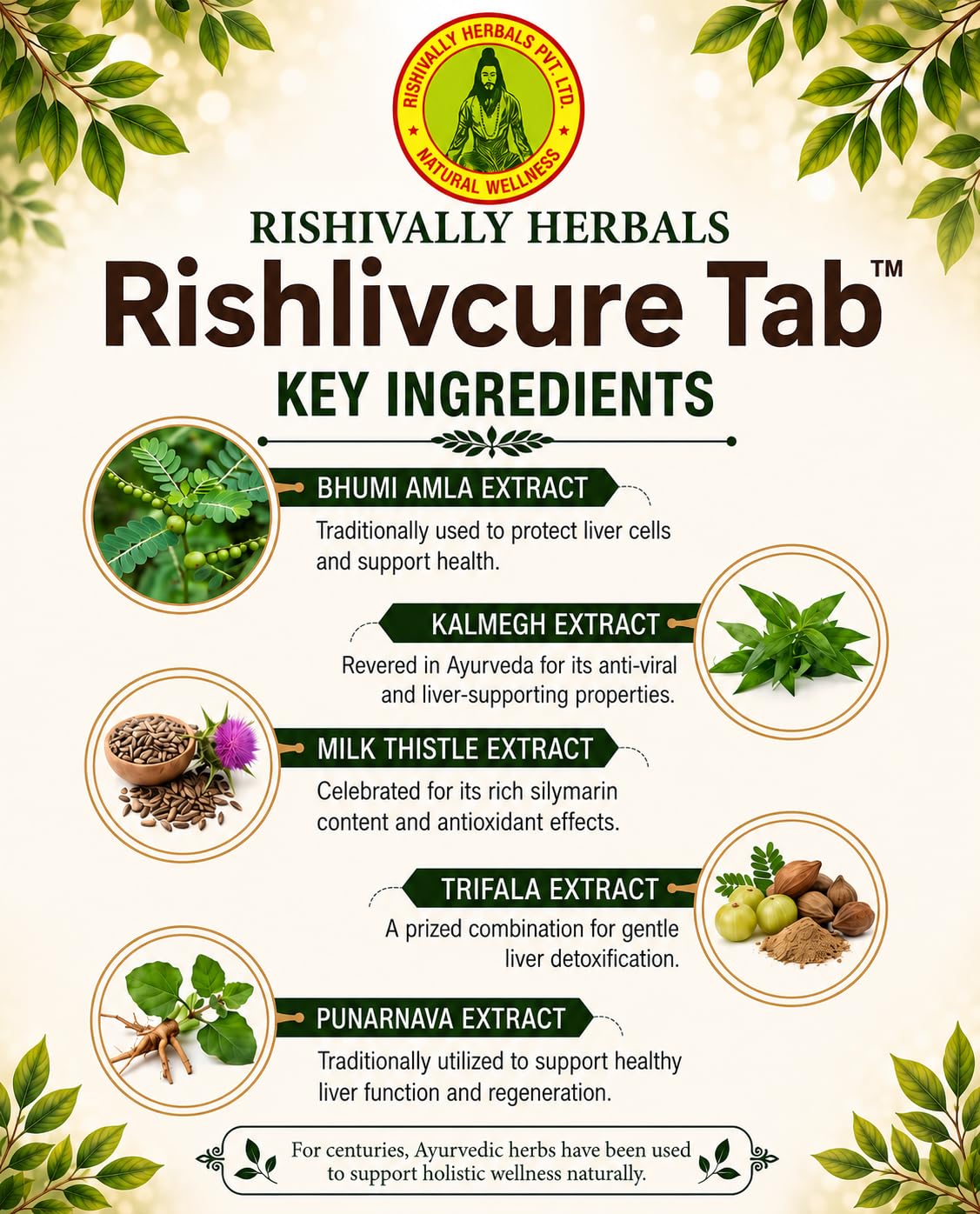 RISHIVALLY HERBALS Rishlivcure Tablets | Improves helath of liver | Prevent hepatitis A,B & C - Image 5