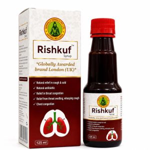 Rishkuf Ayurvedic Cough Syrup for Throat Irritation and Chest Congestion 125 ML