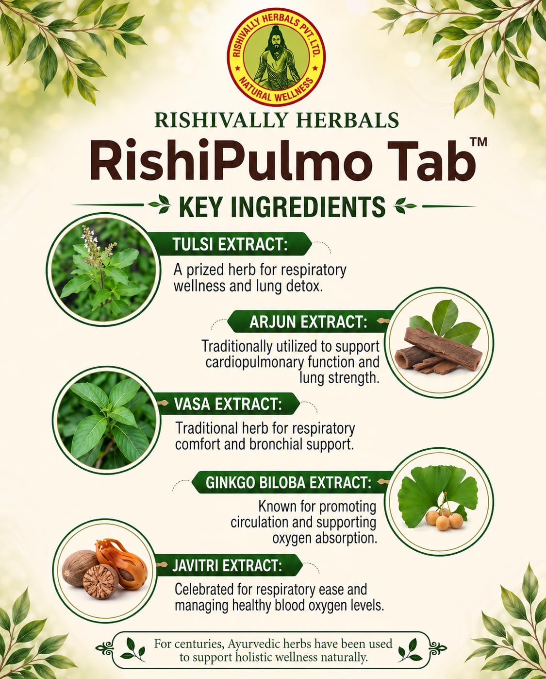 RISHIVALLY HERBALS Rishipulmo Tablets | Asthma Care Tablets - Image 5